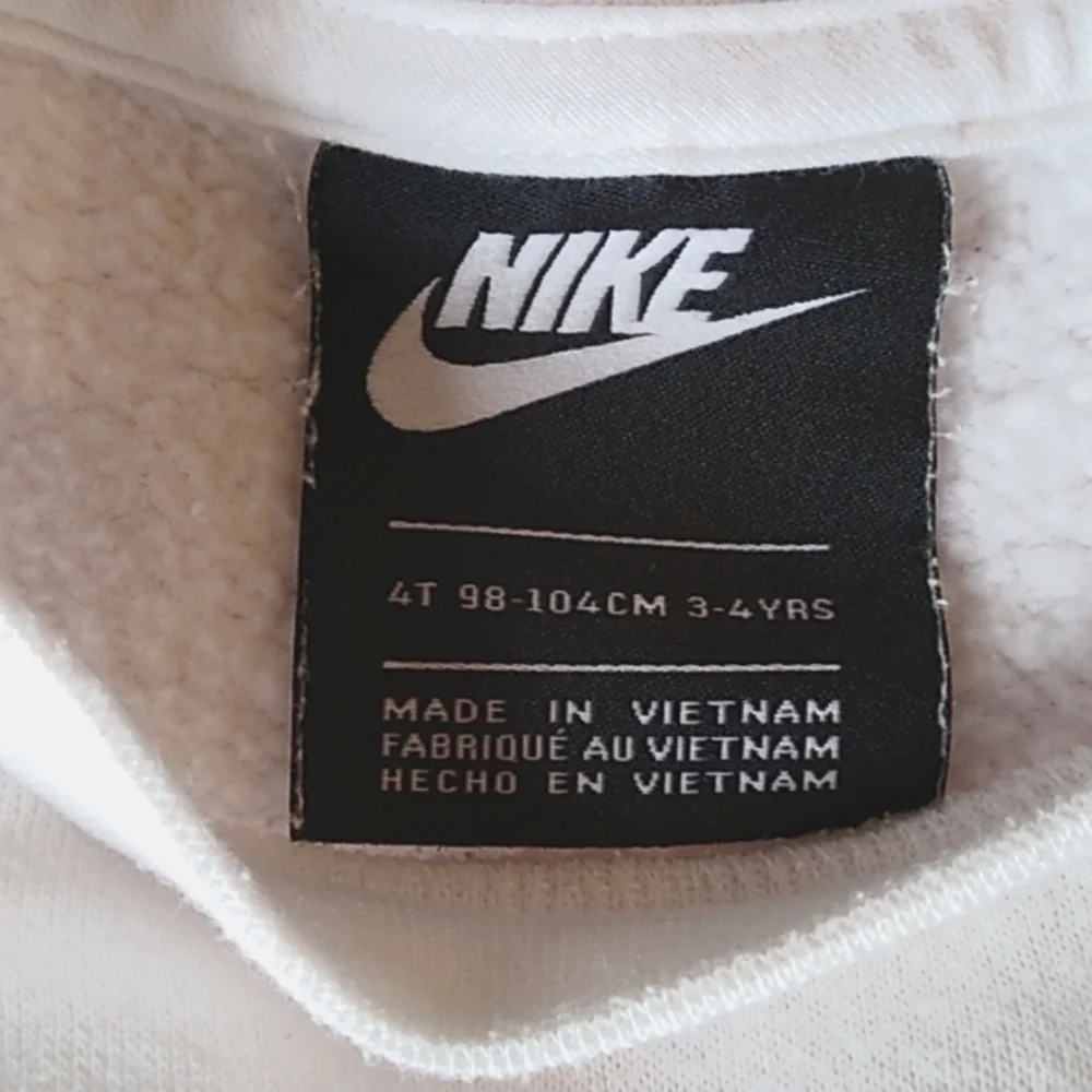 Nike Girls Crew Neck Long Sleeved Sweatshirt, Sz 4T White & Pink - Picture 3 of 6